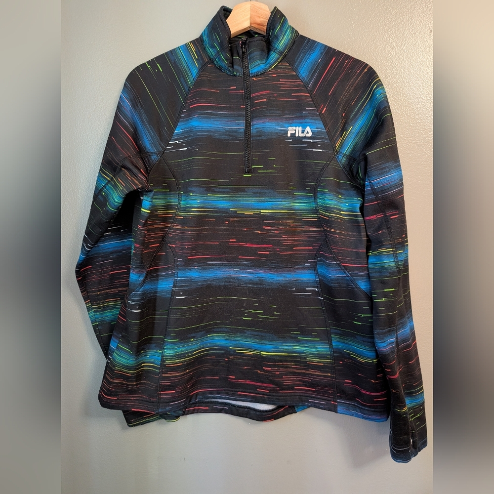 FILA Multi-Color Performance Running Workout Jacket‎ Thumbhole Sz L